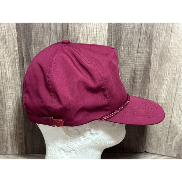 Vtg Longs Drugs Store Pharmacy Adjustable Trucker Hat Burgundy Zip Back Rope HTF - Picture 13 of 15
